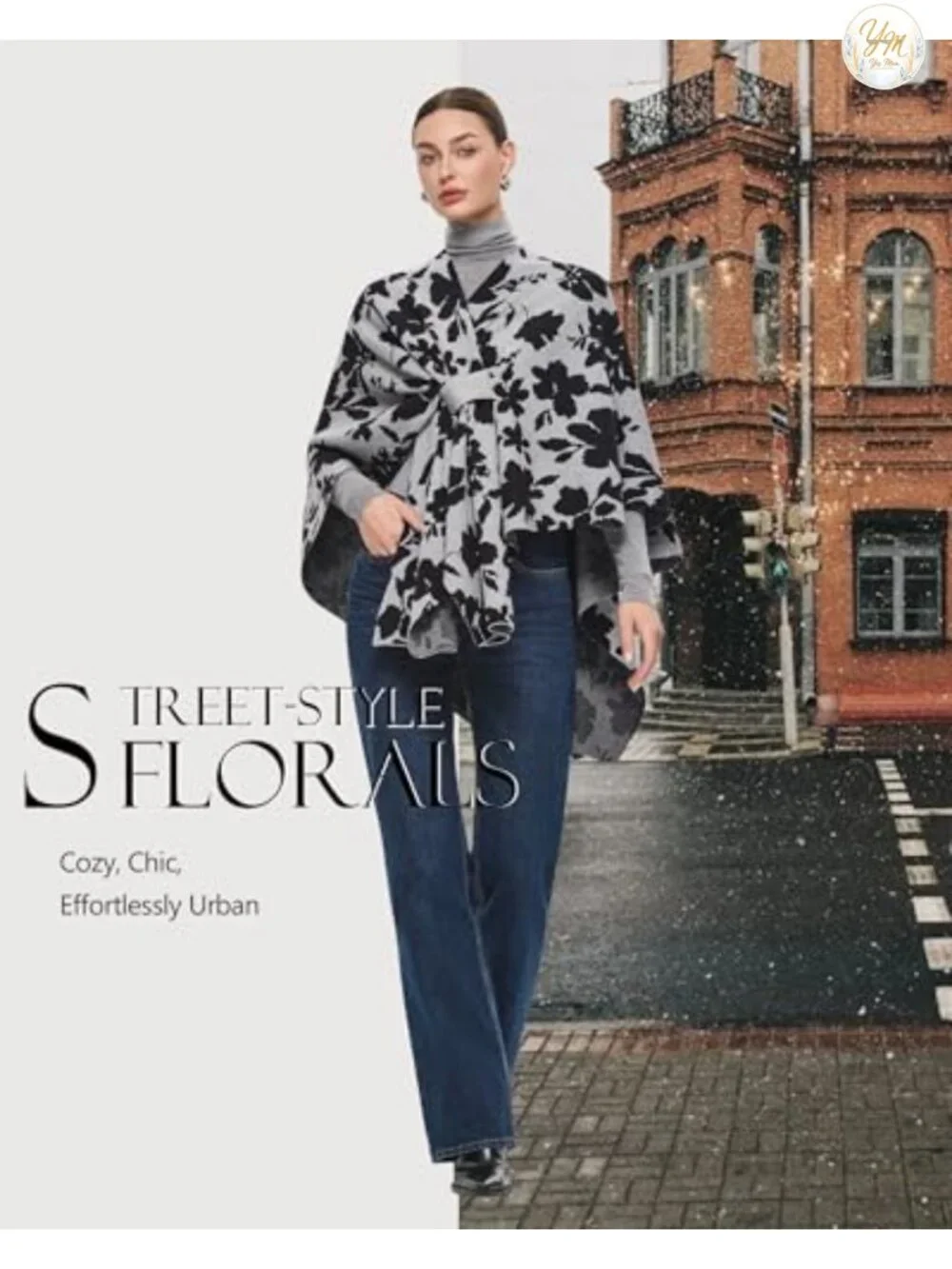 Elegant Open Front Poncho Shawl Wrap Sweater, One Size, Rayon Blend
